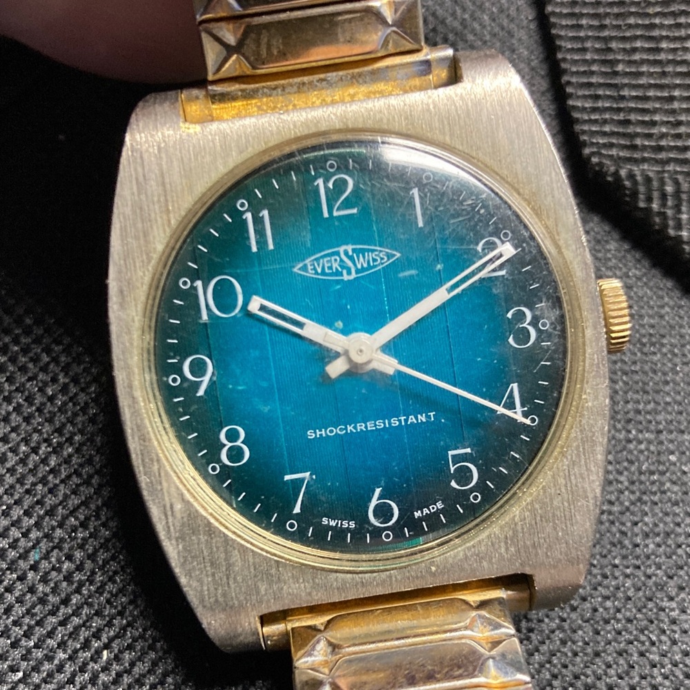 Vintage watch parts/restore lot. EverSwiss, striped dial, Swiss made